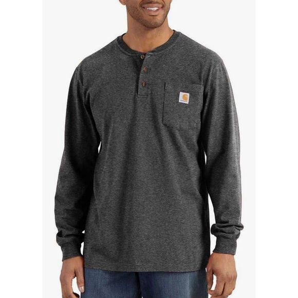 Carharrt heavyweight long sleeve henley in Carbon Heather - 2XLT - Picture 1 of 8